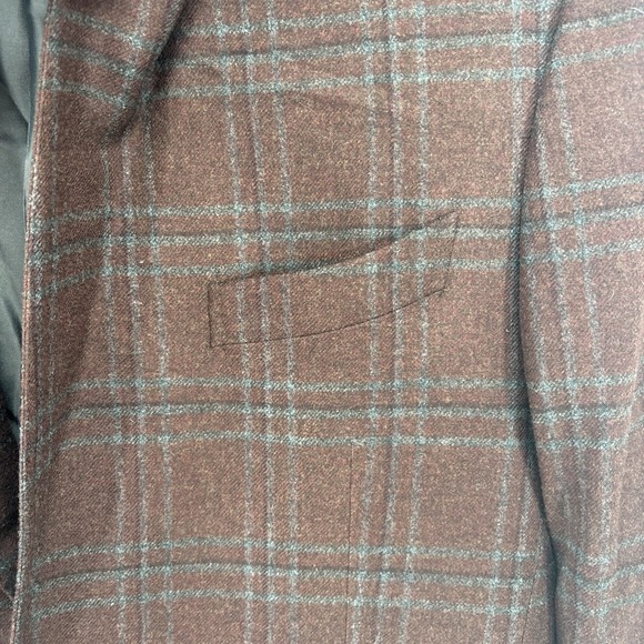 Ermenegildo Zegna Mila Blazer Mens EUR 54L US 44 L Red Plaid Wool Cashmere - Picture 8 of 14